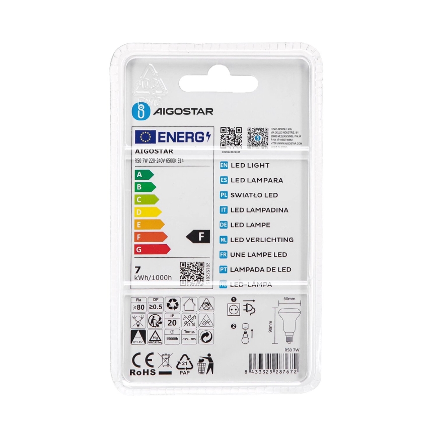 LED Žarulja R50 E14/7W/230V 6500K - Aigostar