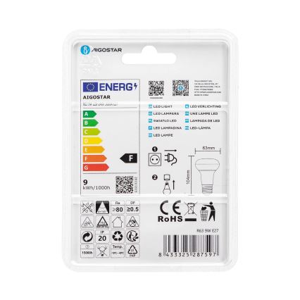 LED Žarulja R63 E27/9W/230V 3000K - Aigostar