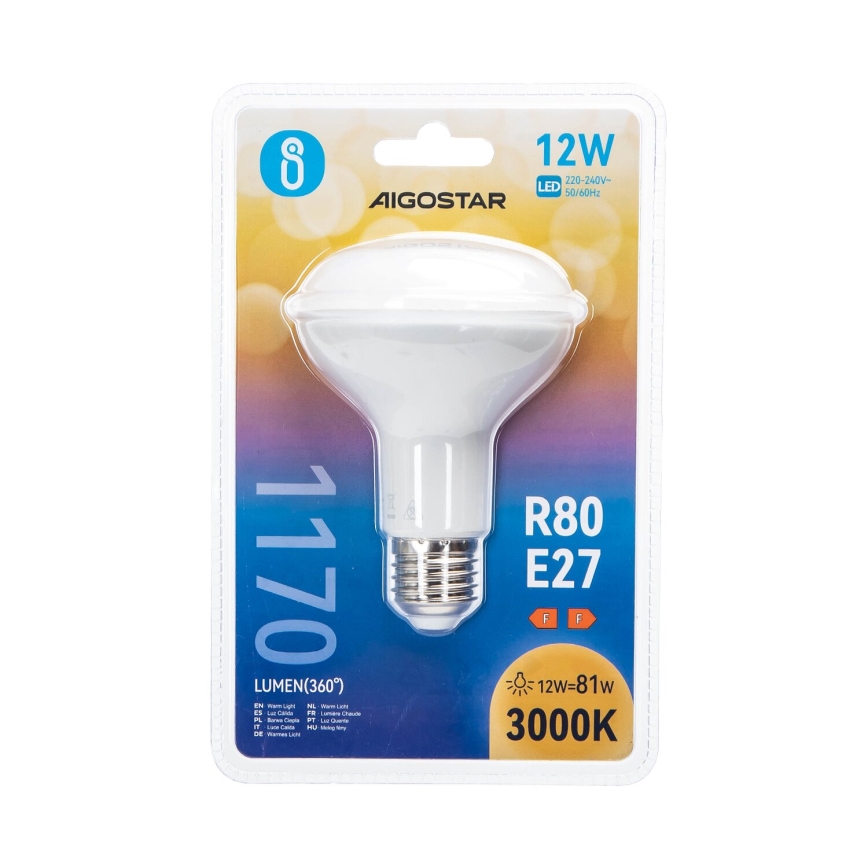 LED Žarulja R80 E27/12W/230V 3000K - Aigostar