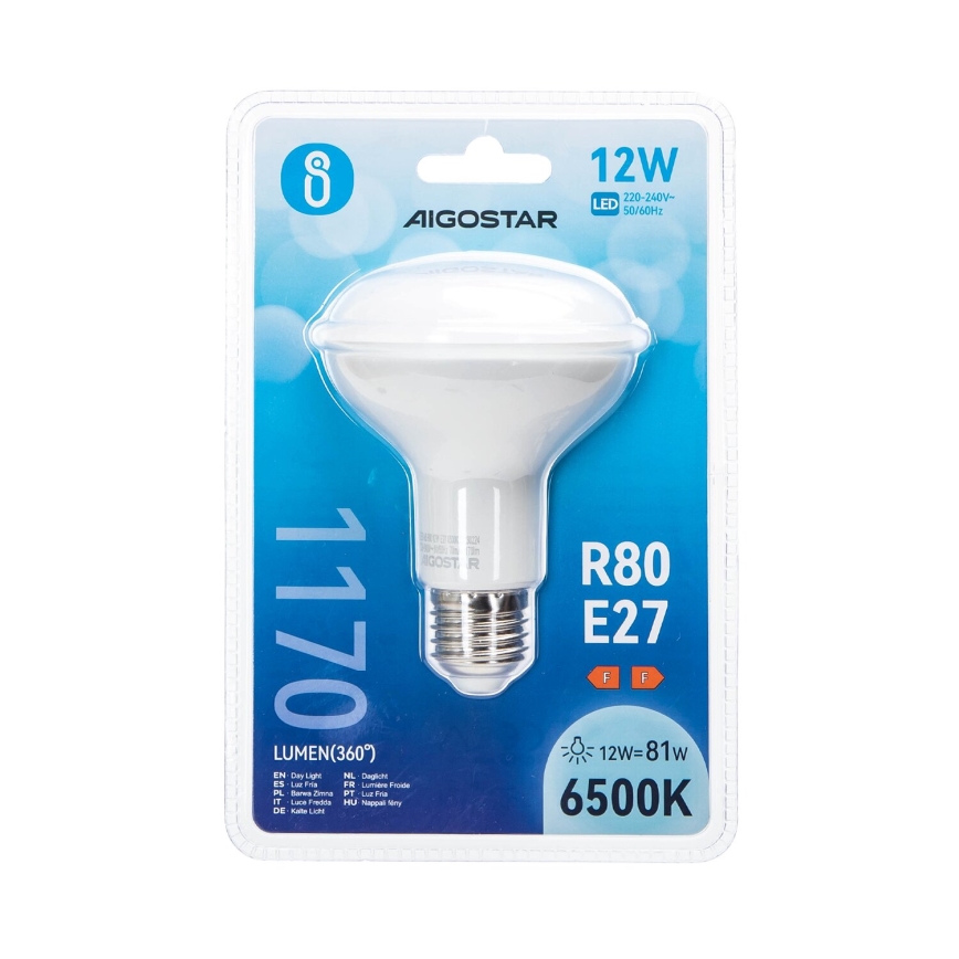 LED Žarulja R80 E27/12W/230V 6500K - Aigostar
