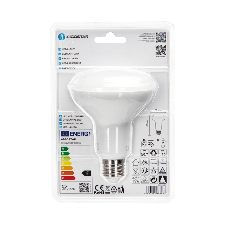 LED Žarulja R90 E27/15W/230V 3000K - Aigostar