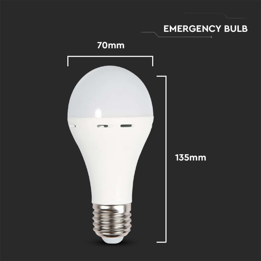 LED Žarulja s modom za slučaj nužde A70 E27/9W/230V 4000K