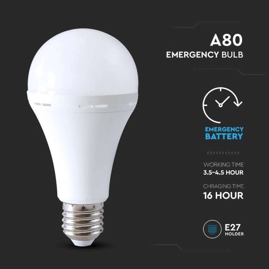 LED Žarulja s modom za slučaj nužde A80 E27/12W/230V 4000K