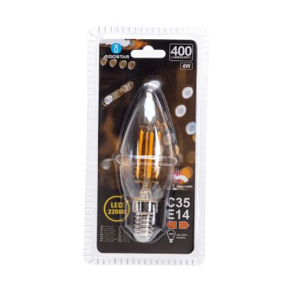 LED žarulja s mogućnošću prigušivanja FILAMENT C35 E14/4W/230V 2200K - Aigostar
