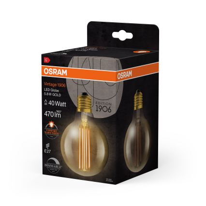 LED žarulja s mogućnošću prigušivanja VINTAGE FILAMENT E27/5,8W/230V 2200K - Osram