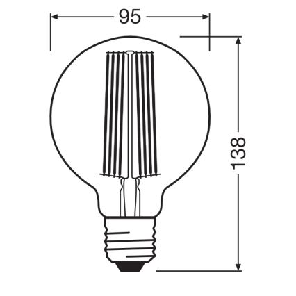 LED žarulja s mogućnošću prigušivanja VINTAGE FILAMENT E27/5,8W/230V 2200K - Osram