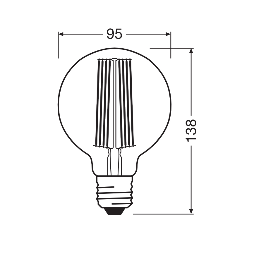 LED žarulja s mogućnošću prigušivanja VINTAGE FILAMENT E27/5,8W/230V 2200K - Osram
