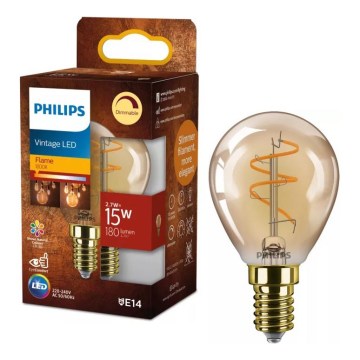LED žarulja s mogućnošću prigušivanja VINTAGE Philips P45 E14/2,7W/230V 1800K
