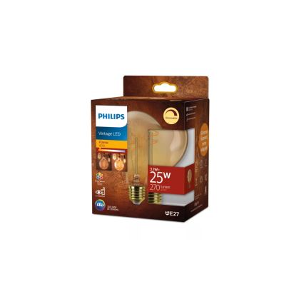 LED žarulja s prigušivanjem VINTAGE Philips G95 E27/3,1W/230V 1800K
