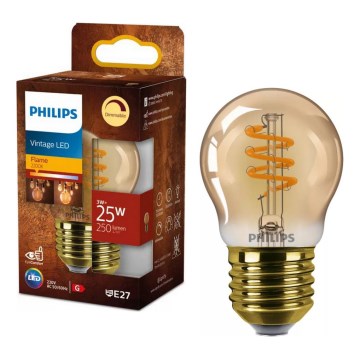 LED žarulja s prigušivanjem VINTAGE Philips P45 E27/3W/230V 2200K
