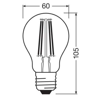 LED žarulja sa senzorom sumraka CLASSIC FILAMENT A60 E27/7,3W/230V 2700K - Osram