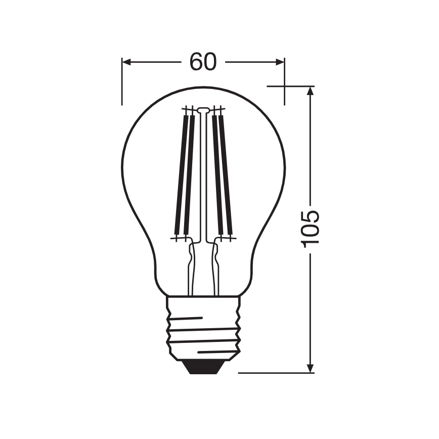 LED žarulja sa senzorom sumraka CLASSIC FILAMENT A60 E27/7,3W/230V 2700K - Osram