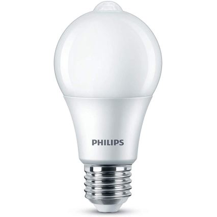 LED Žarulja sa senzorom pokreta Philips E27/8W/230V 2700K