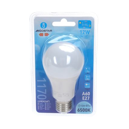 LED žarulja sa senzorom sumraka A60 E27/12W/230V 6500K - Aigostar