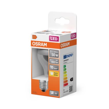 LED žarulja sa zrcalnim vrhom FILAMENT E27/6,5W/230V 2700K srebrna- Osram