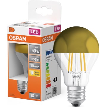 LED Žarulja sa zrcalnim vrhom FILAMENT E27/6,5W/230V 2700K zlatna - Osram