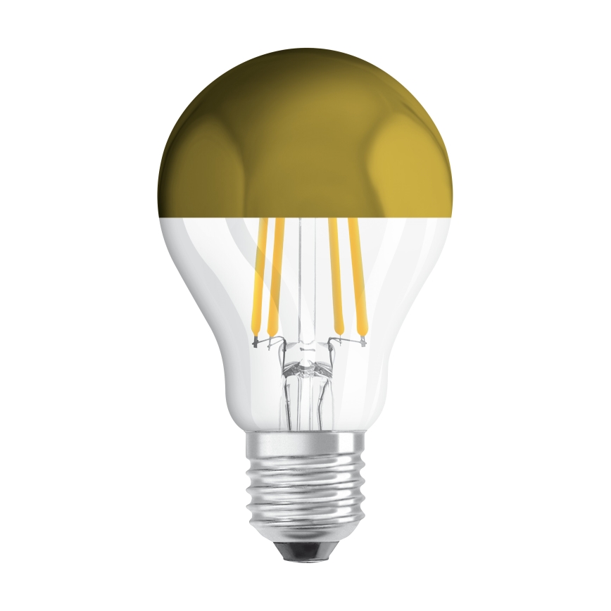 LED Žarulja sa zrcalnim vrhom FILAMENT E27/6,5W/230V 2700K zlatna - Osram
