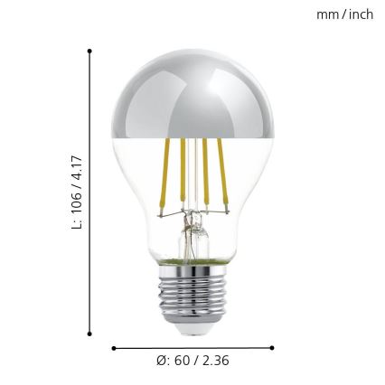 LED Žarulja sa zrcalnom kalotom A60 E27/7W/230V 2700K - Eglo 11834