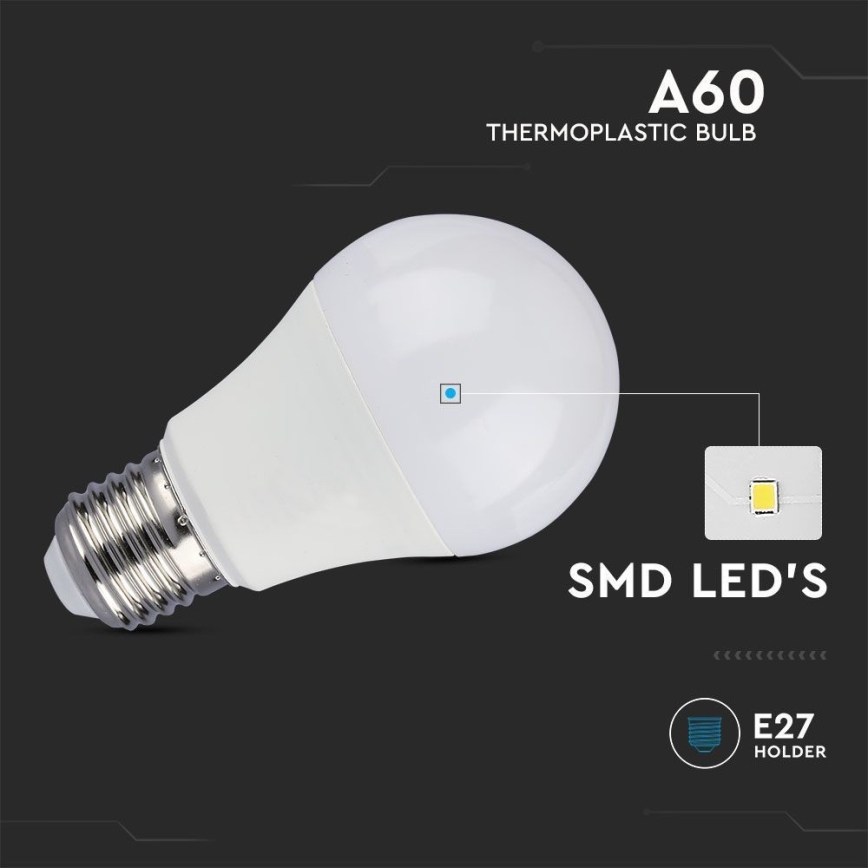 LED Žarulja SAMSUNG CHIP A60 E27/8,5W/230V 4000K