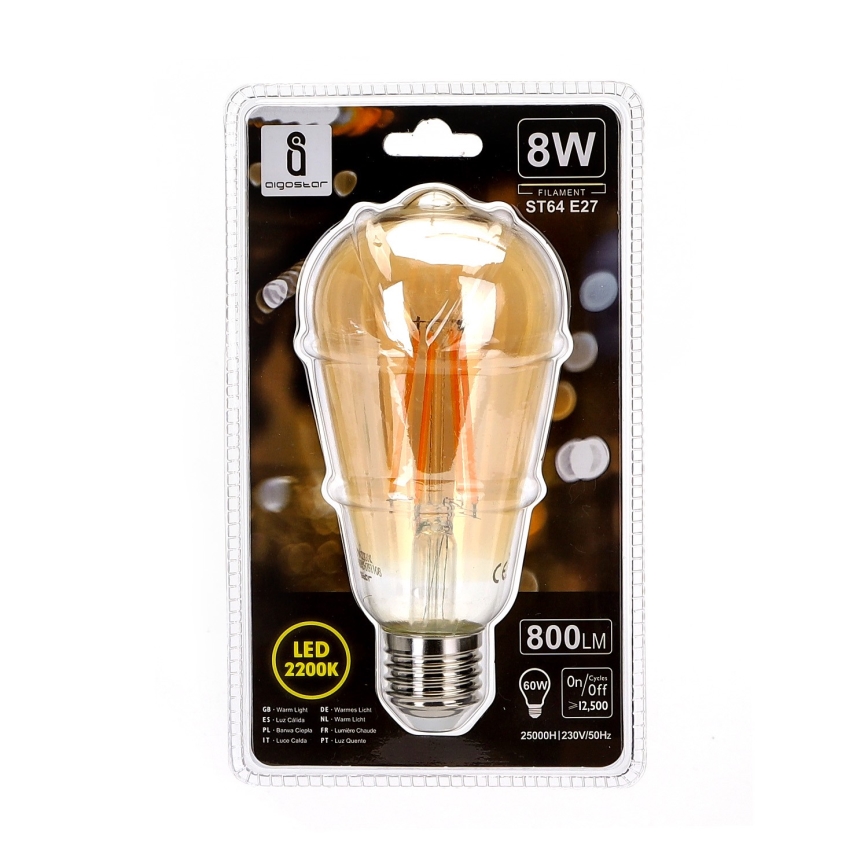 LED Žarulja ST64 E27/8W/230V 2200K - Aigostar