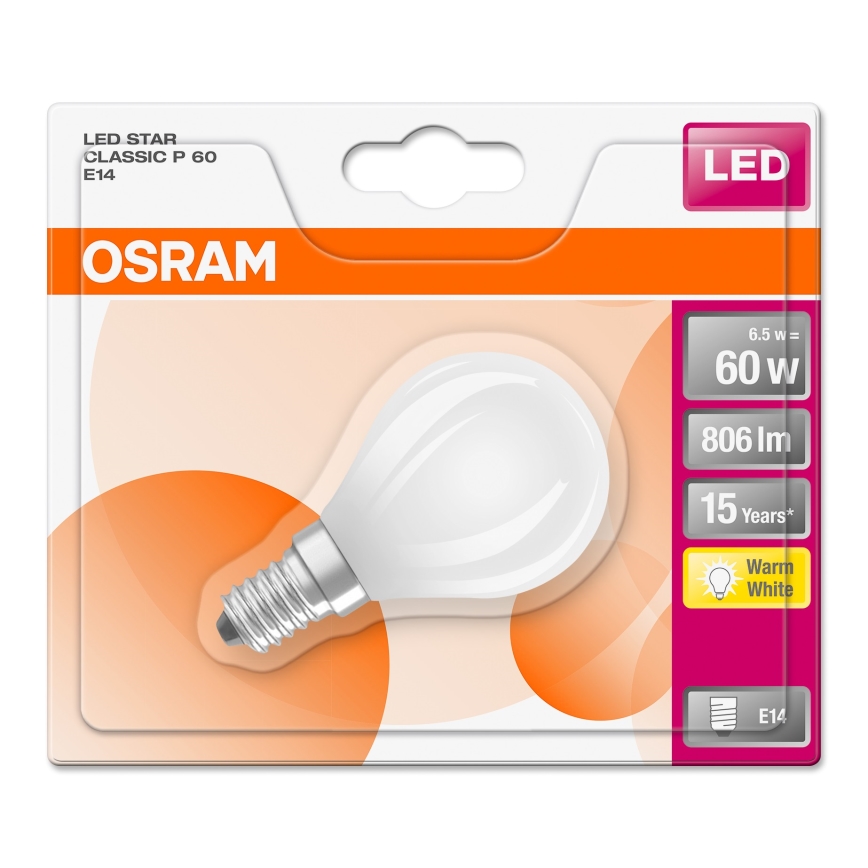 LED Žarulja STAR E14/6,5W/230V 2700K - Osram
