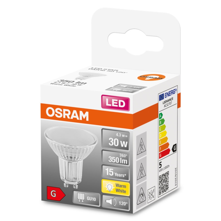 LED Žarulja STAR PAR16 GU10/4,3W/230V 2700K 120° - Osram