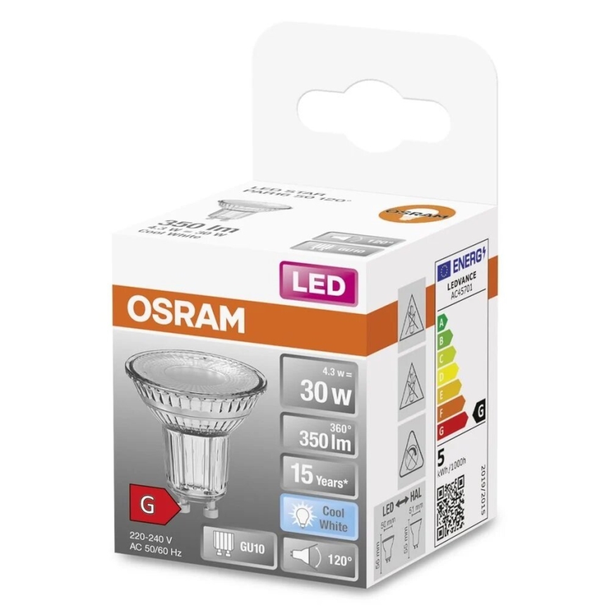 LED Žarulja STAR PAR16 GU10/4,3W/230V 4000K 120° - Osram