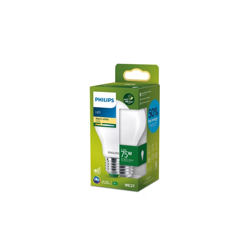 LED žarulja ULTRAEFFICIENT Philips A60 E27/5,2W/230V 2700K