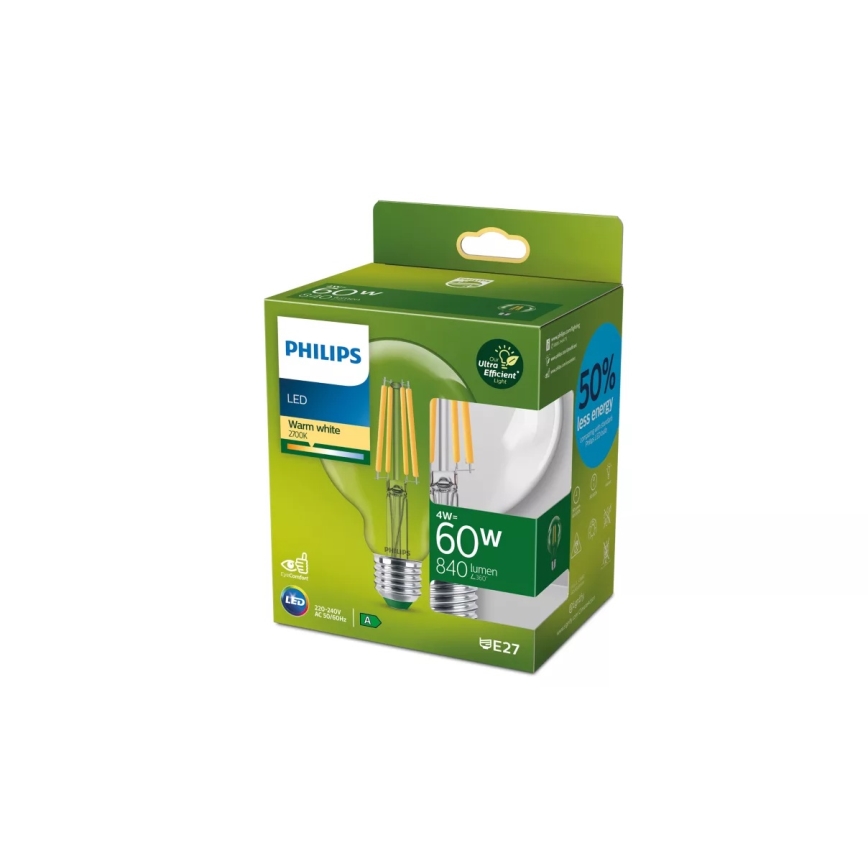 LED žarulja ULTRAEFFICIENT VINTAGE Philips G95 E27/4W/230V 2700K