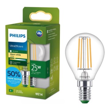 LED žarulja ULTRAEFFICIENT VINTAGE Philips P45 E14/1,2W/230V 2700K