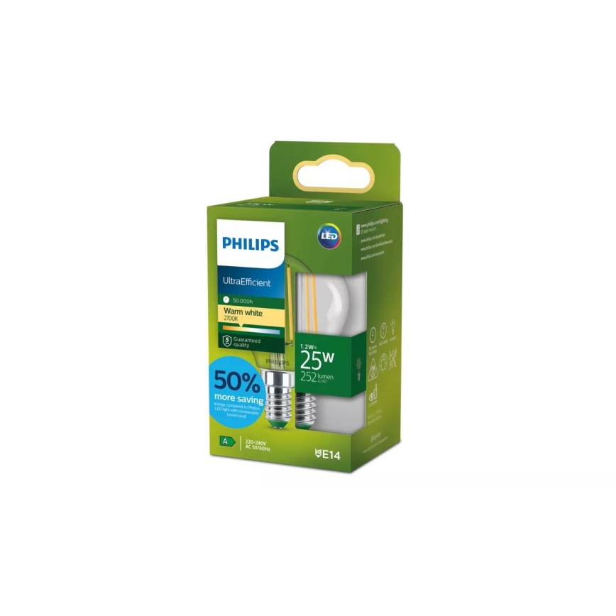 LED žarulja ULTRAEFFICIENT VINTAGE Philips P45 E14/1,2W/230V 2700K