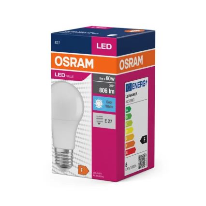 LED Žarulja VALUE A60 E27/8W/230V 4000K - Osram