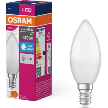 LED Žarulja VALUE B40 E14/4,9W/230V 6500K - Osram
