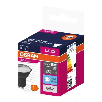LED Žarulja VALUE PAR16 GU10/4,5W/230V 4000K 120° crna - Ledvance