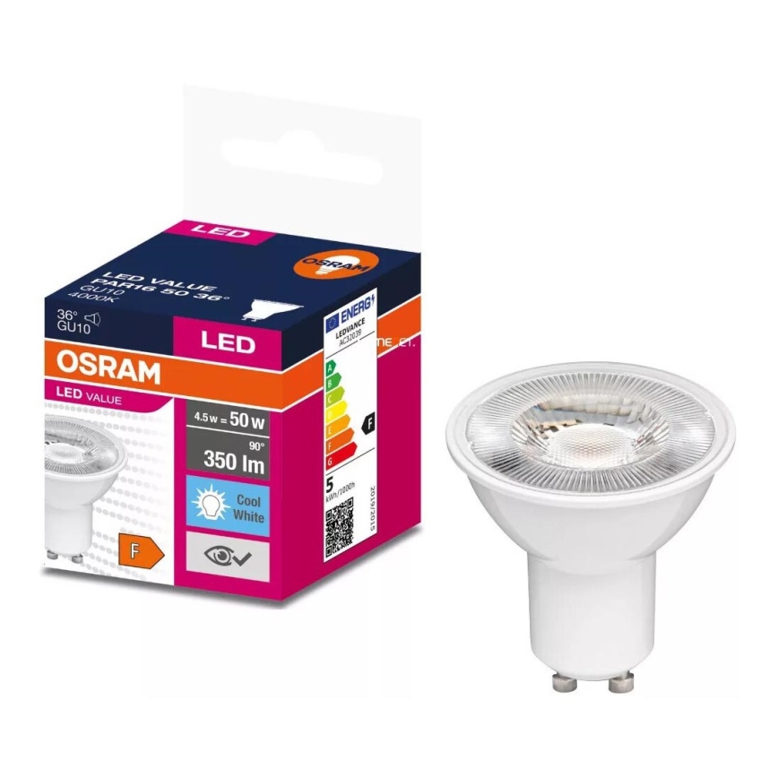 LED Žarulja VALUE PAR16 GU10/4,5W/230V 4000K 36° bijela - Osram