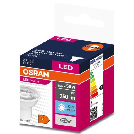 LED Žarulja VALUE PAR16 GU10/4,5W/230V 4000K 36° bijela - Osram