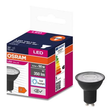 LED Žarulja VALUE PAR16 GU10/4,5W/230V 4000K 36° crna - Osram