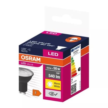 LED Žarulja VALUE PAR16 GU10/6,9W/230V 2700K 120° crna - Ledvance