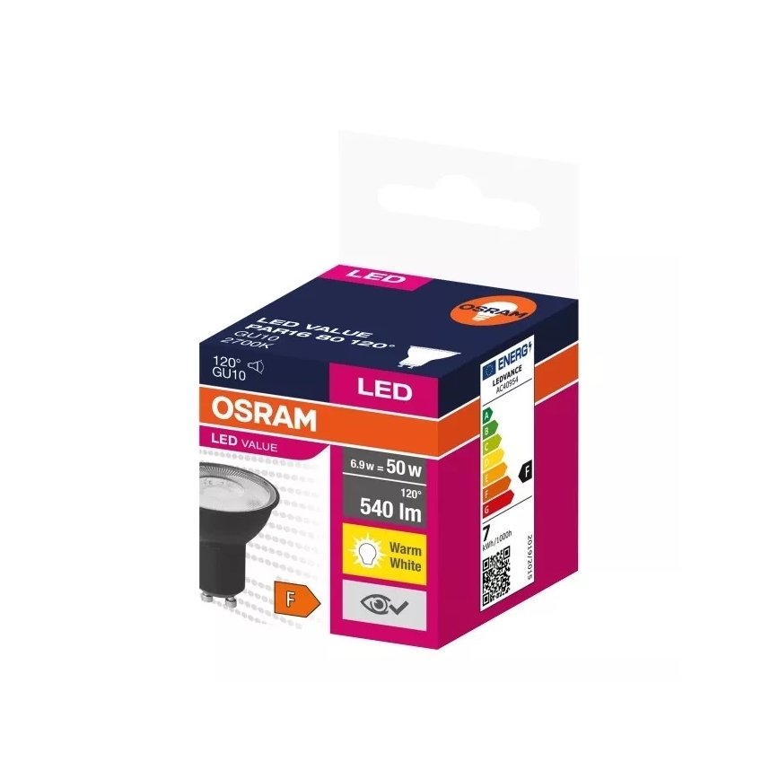 LED Žarulja VALUE PAR16 GU10/6,9W/230V 2700K 120° crna - Ledvance