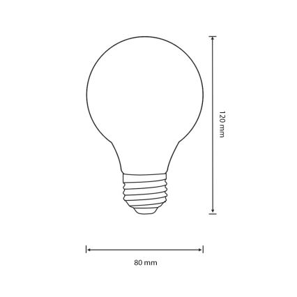 LED Žarulja VINTAGE E27/4W/230V 80x120 mm 2200K