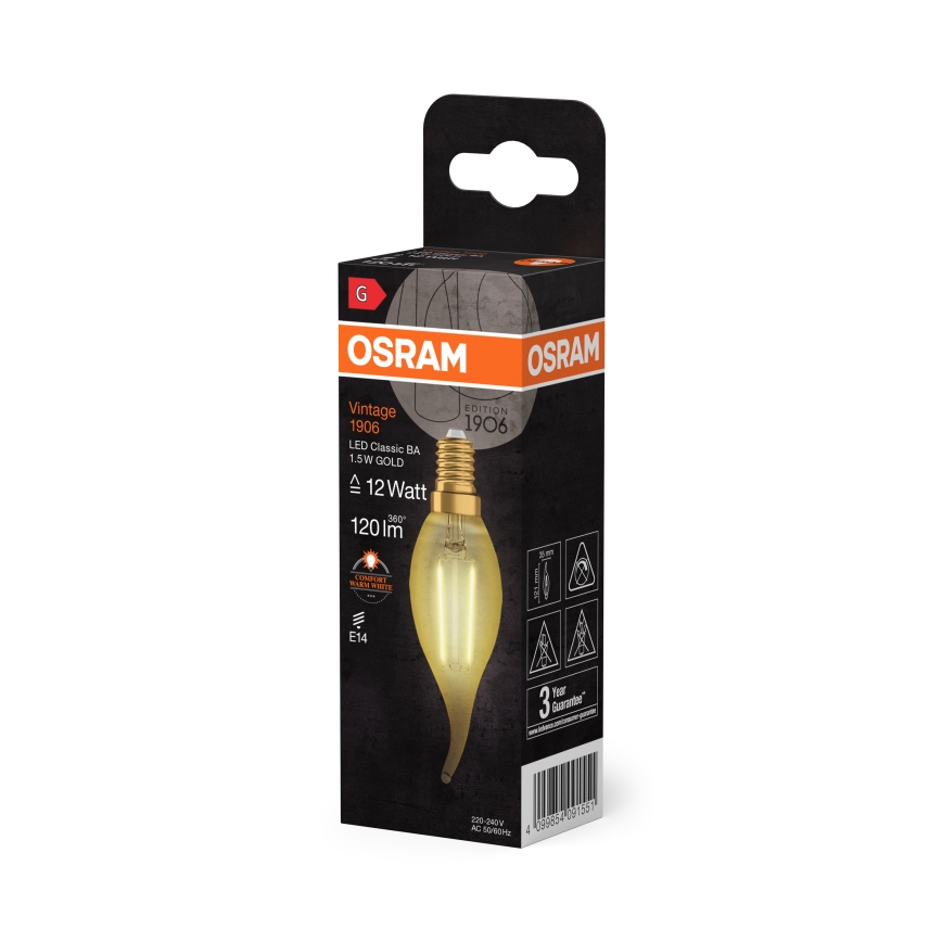 LED žarulja Vintage filament E14, 1,5 W, 230 V, 2400 K - Osram