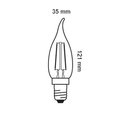 LED žarulja Vintage filament E14, 1,5 W, 230 V, 2400 K - Osram