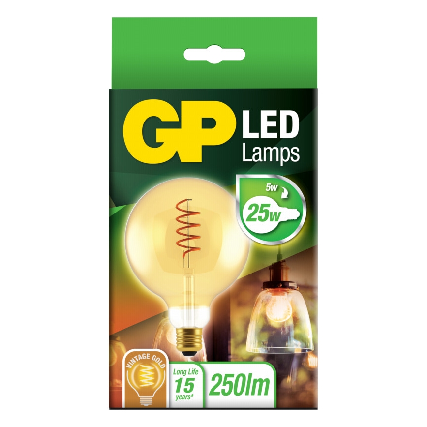 LED Žarulja VINTAGE G125 E27/5W/230V 2000K - GP