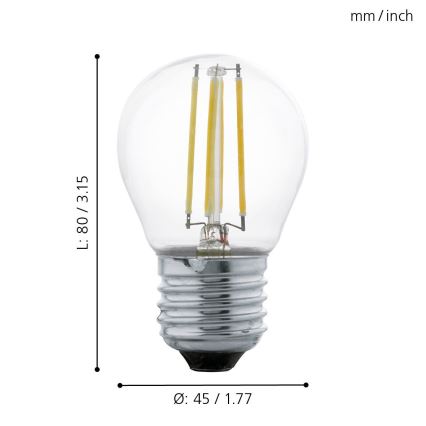 LED Žarulja VINTAGE G45 E27/4W/230V 2700K - Eglo 11762