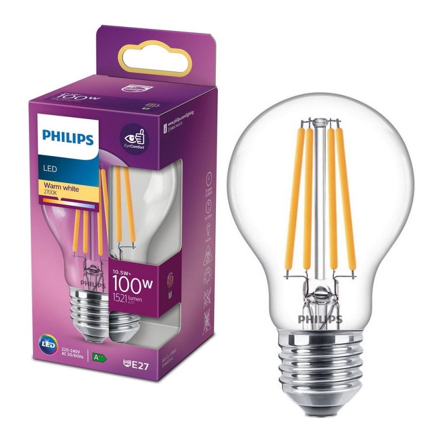 LED Žarulja VINTAGE Philips A60 E27/10,5W/230V 2700K