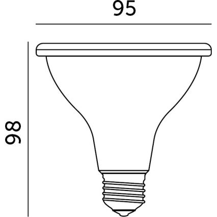 LED Žarulja za rast biljaka PLANTY E27/9W/230V 1200K crna
