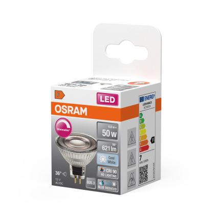 LED reflektorska žarulja s mogućnošću prigušivanja MR16 GU5,3/6,8W/12V 4000K 36° CRI 90 - Osram