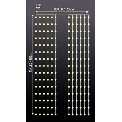 LED  zavjesa LED/3xAA
