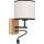 LED Zidna lampa BOHO 1xE27/25W/230V + LED/1W/230V hrast