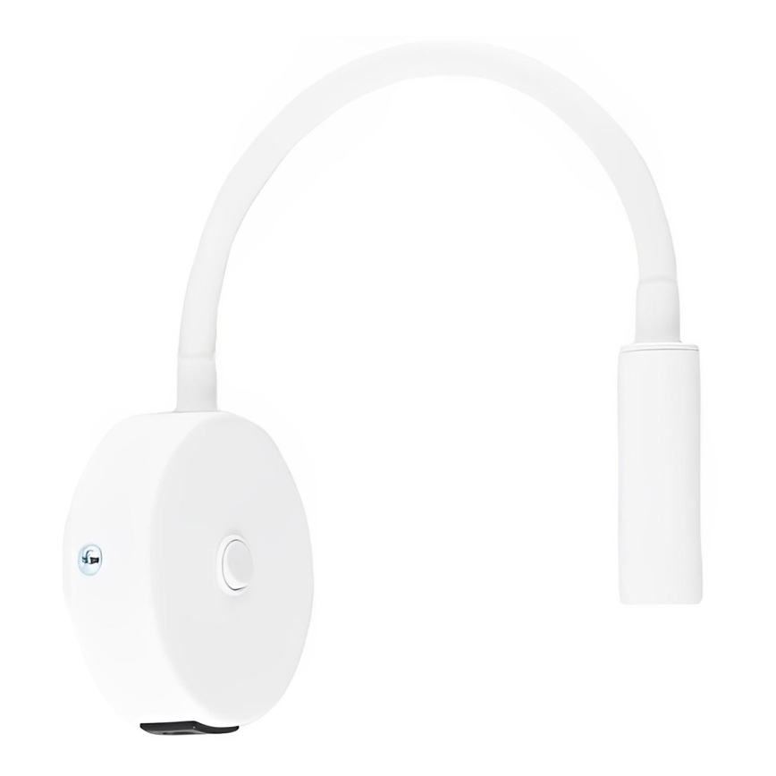 LED Zidna lampa s USB portom LAGOS 1xG9/3W/5V 4000K bijela